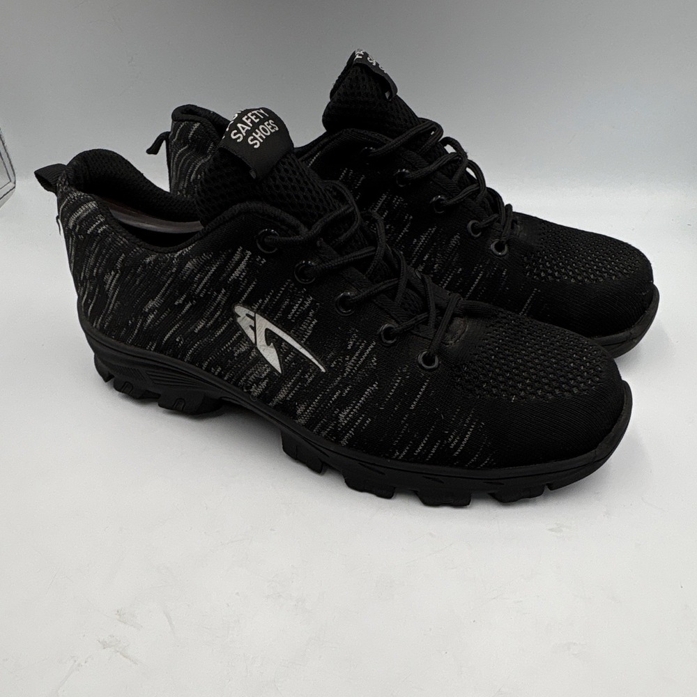 Black Lace-Up Fashion Safety Shoes, EU Size 43, Medium (D/M) Width - Picture 3 of 13